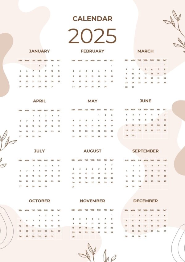 2025 Calendar – Printable 3-Style Bundle (8.5x11 inches / 21.6x27.9 cm) | Clean Minimalist Monthly Layouts | 12-Month View for Home, School, or Office | Instant Digital Download - Image 3