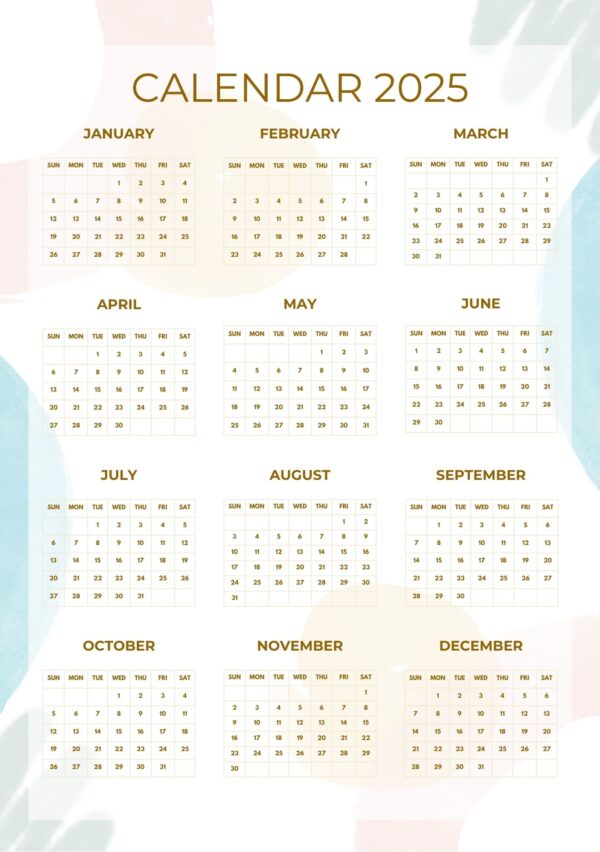 2025 Calendar – Printable 3-Style Bundle (8.5x11 inches / 21.6x27.9 cm) | Clean Minimalist Monthly Layouts | 12-Month View for Home, School, or Office | Instant Digital Download - Image 5
